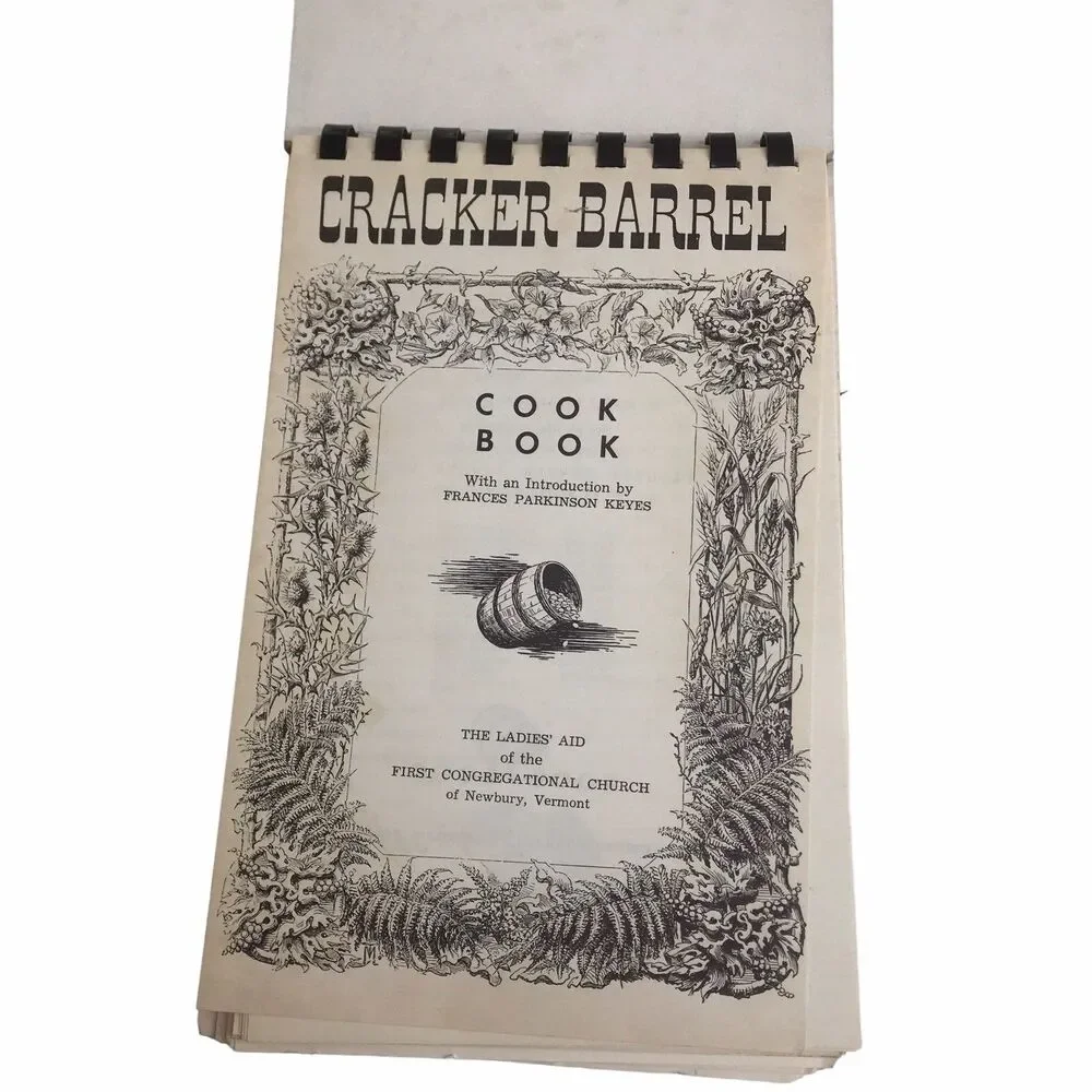 Vintage CRACKER BARREL COOKBOOK First Congregational Church  NEWBURY Vermont